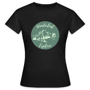 Erkunde die Welt - Frauen T-Shirt - Schwarz - Vorne - AI Model Female 172 dark (172cm)