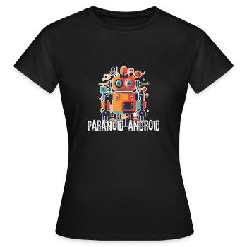 Paranoid Android T-Shirt - Unique Design - Women's T-Shirt - black - Front - AI Model Female 172 dark (172cm)