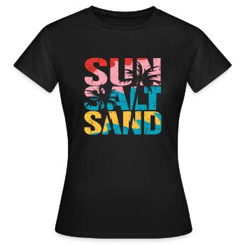 SUN SALT SAND - Frauen T-Shirt - Schwarz - Vorne - AI Model Female 172 dark (172cm)