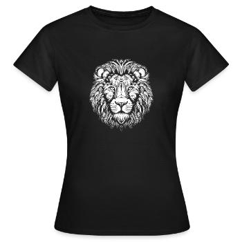 Löwe Löwenkopf Raubtier - Frauen T-Shirt - Schwarz - Vorne - AI Model Female 172 dark (172cm)