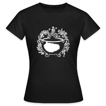 Kessel Magisch Hexe Halloween - Frauen T-Shirt - Schwarz - Vorne - AI Model Female 172 dark (172cm)