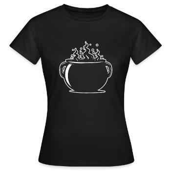 Kessel Magisch Hexe Halloween - Frauen T-Shirt - Schwarz - Vorne - AI Model Female 172 dark (172cm)