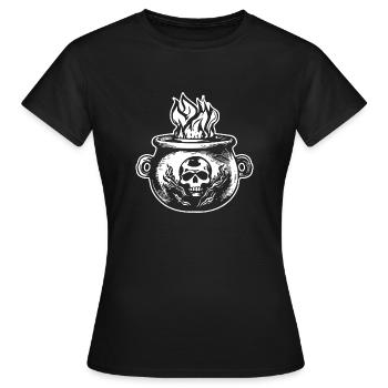 Kessel Magisch Hexe Halloween - Frauen T-Shirt - Schwarz - Vorne - AI Model Female 172 dark (172cm)