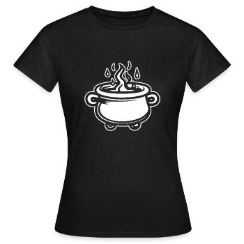 Kessel Magisch Hexe Halloween - Frauen T-Shirt - Schwarz - Vorne - AI Model Female 172 dark (172cm)