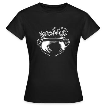 Kessel Magisch Hexe Halloween - Frauen T-Shirt - Schwarz - Vorne - AI Model Female 172 dark (172cm)