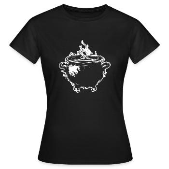 Kessel Magisch Hexe Halloween - Frauen T-Shirt - Schwarz - Vorne - AI Model Female 172 dark (172cm)