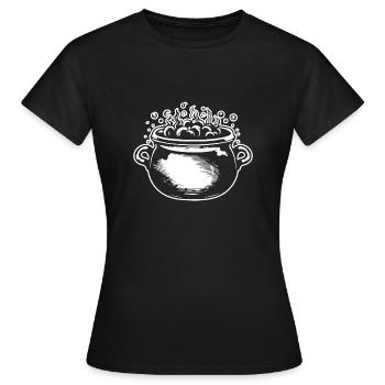 Kessel Magisch Hexe Halloween - Frauen T-Shirt - Schwarz - Vorne - AI Model Female 172 dark (172cm)