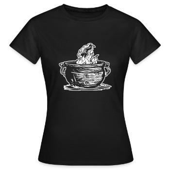 Kessel Magisch Hexe Halloween - Frauen T-Shirt - Schwarz - Vorne - AI Model Female 172 dark (172cm)