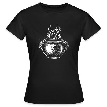 Kessel Magisch Hexe Halloween - Frauen T-Shirt - Schwarz - Vorne - AI Model Female 172 dark (172cm)