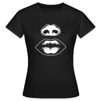 Lèvres, bouche, baisers lèvres - T-shirt Femme - noir - Devant - AI Model Female 172 dark (172cm)