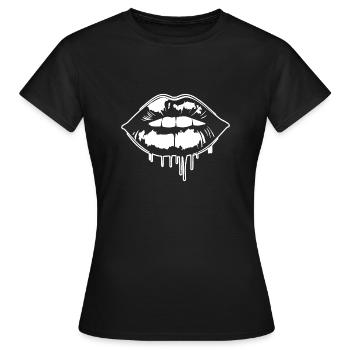 Lips, mouth, kissing lips - Women's T-Shirt - black - Front - AI Model Female 172 dark (172cm)