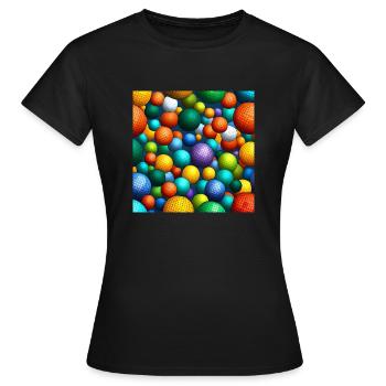 Sphères de mosaïque arc-en-ciel - T-shirt Femme - noir - Devant - AI Model Female 172 dark (172cm)