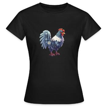 Cyborg Huhn - Frauen T-Shirt - Schwarz - Vorne - AI Model Female 172 dark (172cm)