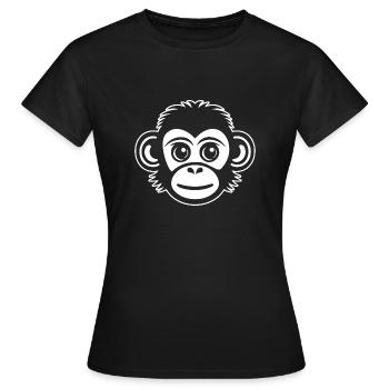 Affe Affen Affengesicht Dschungel - Frauen T-Shirt - Schwarz - Vorne - AI Model Female 172 dark (172cm)