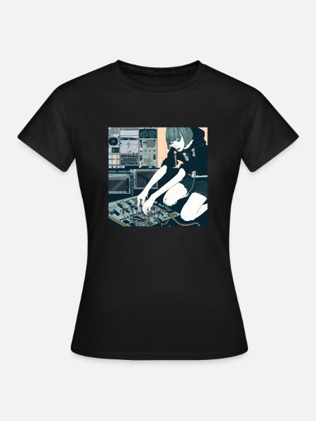 Synthétiseur Girl Manga 1 - T-shirt Femme - noir