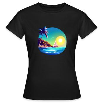voilier voilier voilier voilier voilier voilier - T-shirt Femme - noir - Devant - AI Model Female 172 dark (172cm)
