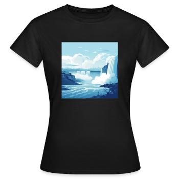 Niagara Falls - cool et minimaliste - T-shirt Femme - noir - Devant - AI Model Female 172 dark (172cm)