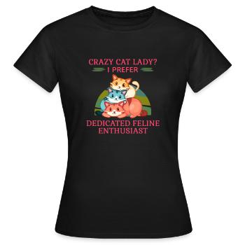 CRAZY CAT LADY - Women's T-Shirt - black - Front - AI Model Female 172 dark (172cm)