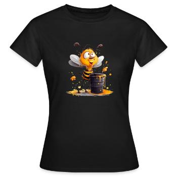 Bee nibbles on honey - Women's T-Shirt - black - Front - AI Model Female 172 dark (172cm)