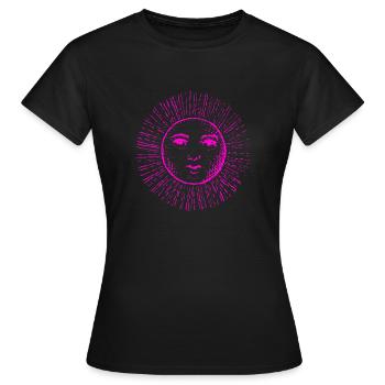 sonne gesicht spirit neon sonnengott liebe - Frauen T-Shirt - Schwarz - Vorne - AI Model Female 172 dark (172cm)