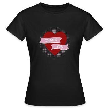 Merci - T-shirt Femme - noir - Devant - AI Model Female 172 dark (172cm)