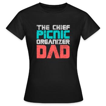 Le père organisateur de pique-en chef - T-shirt Femme - noir - Devant - AI Model Female 172 dark (172cm)
