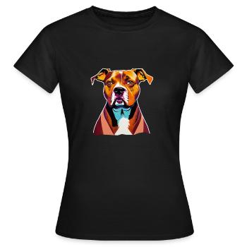 Chien American Staffordshire Terrier - T-shirt Femme - noir - Devant - AI Model Female 172 dark (172cm)