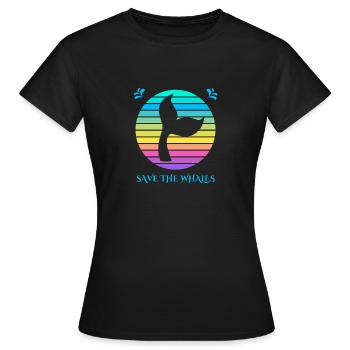 Rettet die Wale - Frauen T-Shirt - Schwarz - Vorne - AI Model Female 172 dark (172cm)
