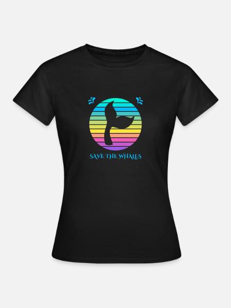 Rettet die Wale - Frauen T-Shirt - Schwarz