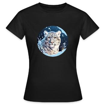 Léopard des neiges - T-shirt Femme - noir - Devant - AI Model Female 172 dark (172cm)
