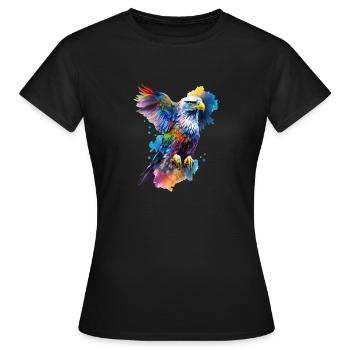 Aquarelle Adler - T-shirt Femme - noir - Devant - AI Model Female 172 dark (172cm)