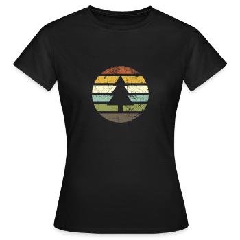 Arbre pin rétro - T-shirt Femme - noir - Devant - AI Model Female 172 dark (172cm)