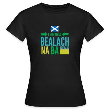 BEALACH NA BA, SCOTLAND - Women's T-Shirt - black - Front - AI Model Female 172 dark (172cm)