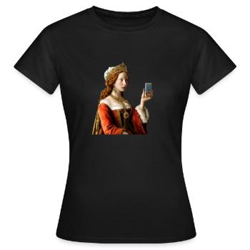 Le selfie de la reine - T-shirt Femme - noir - Devant - AI Model Female 172 dark (172cm)