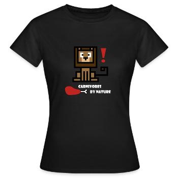 Löwe - Von Natur aus Fleischfresser - Frauen T-Shirt - Schwarz - Vorne - AI Model Female 172 dark (172cm)