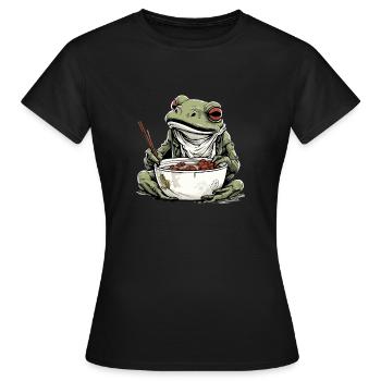 Kriko le crapaud gourmand - T-shirt Femme - noir - Devant - AI Model Female 172 dark (172cm)