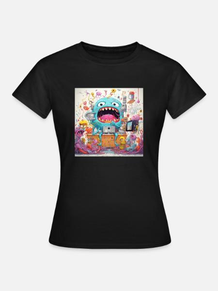 Monster Doodle 3 - Frauen T-Shirt - Schwarz