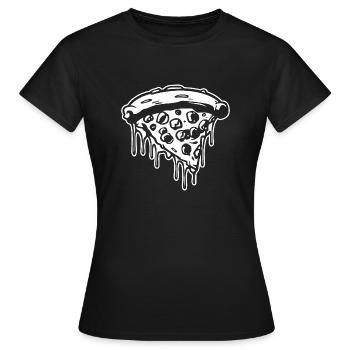 Pizza Restauration rapide Pizzeria - T-shirt Femme - noir - Devant - AI Model Female 172 dark (172cm)