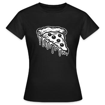 Pizza Restauration rapide Pizzeria - T-shirt Femme - noir - Devant - AI Model Female 172 dark (172cm)
