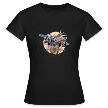 Airline-Stil - Frauen T-Shirt - Schwarz - Vorne - AI Model Female 172 dark (172cm)