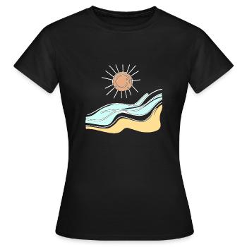 Ambiance estivale - T-shirt Femme - noir - Devant - AI Model Female 172 dark (172cm)