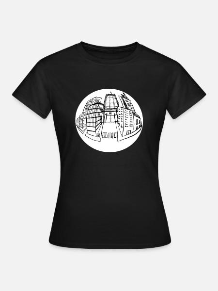 Perspektivische Stadt - Frauen T-Shirt - Schwarz