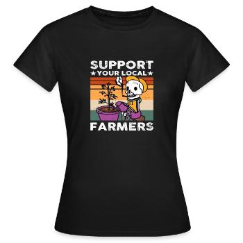 Soutenez votre agriculteur local - T-shirt Femme - noir - Devant - AI Model Female 172 dark (172cm)