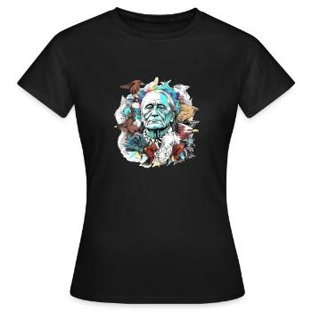 Siou l'indien - T-shirt Femme - noir - Devant - AI Model Female 172 dark (172cm)
