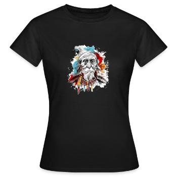 Papy siou - T-shirt Femme - noir - Devant - AI Model Female 172 dark (172cm)