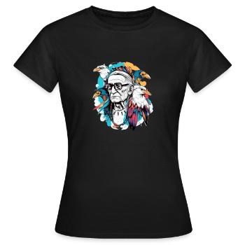 Papy siou aigle - T-shirt Femme - noir - Devant - AI Model Female 172 dark (172cm)