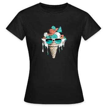 Erdbeer-Minz-Vanille-Eis - Frauen T-Shirt - Schwarz - Vorne - AI Model Female 172 dark (172cm)