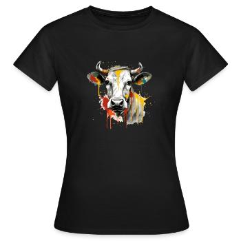 Lika die Kuh - Frauen T-Shirt - Schwarz - Vorne - AI Model Female 172 dark (172cm)