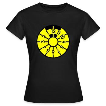 TÜV badge, dyeable and rotatable - Women's T-Shirt - black - Front - AI Model Female 172 dark (172cm)