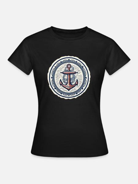 Anker Logo, nautisch - Frauen T-Shirt - Schwarz